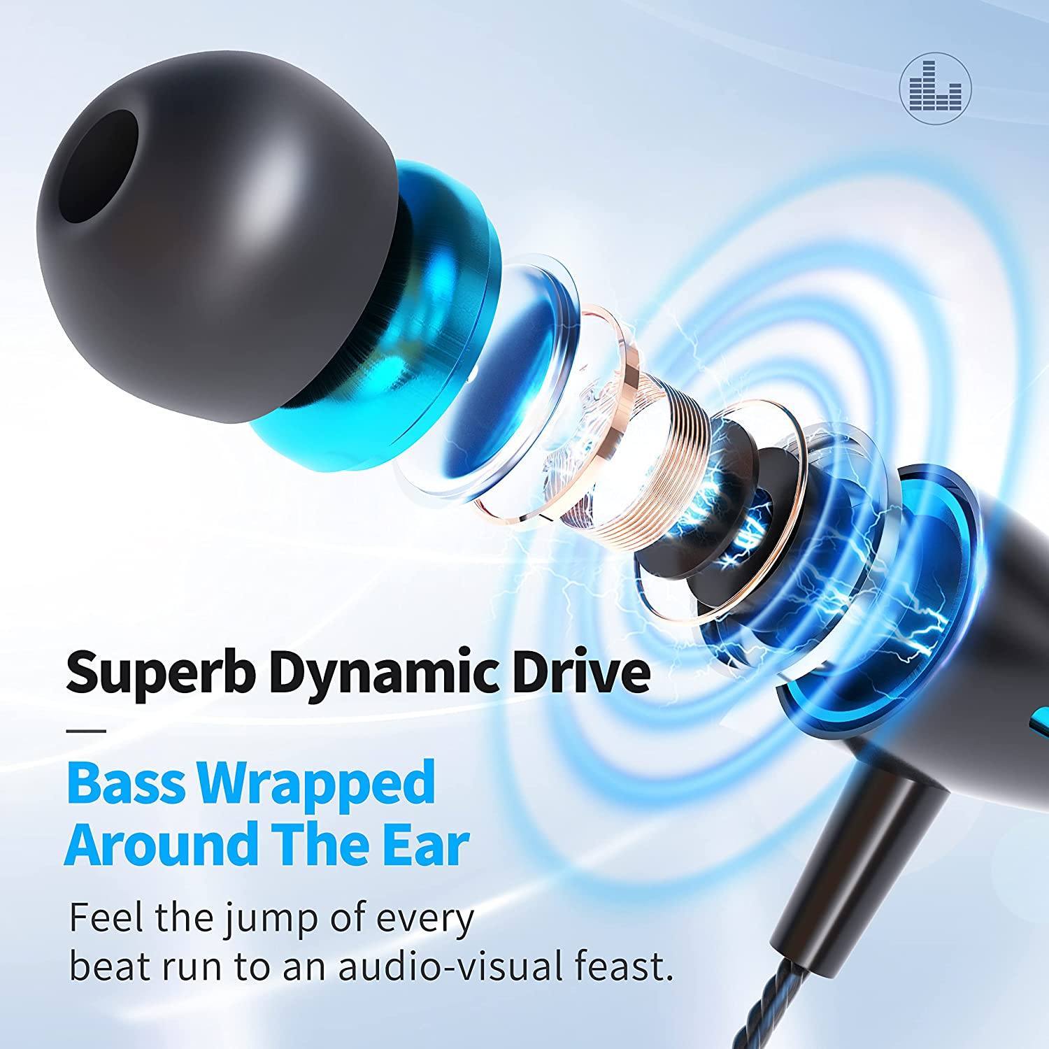 5-Pack: Microphone Wired Earbuds Isolating In-Ear Headphones In-Ear Headphones - Tophatter Daily Deals